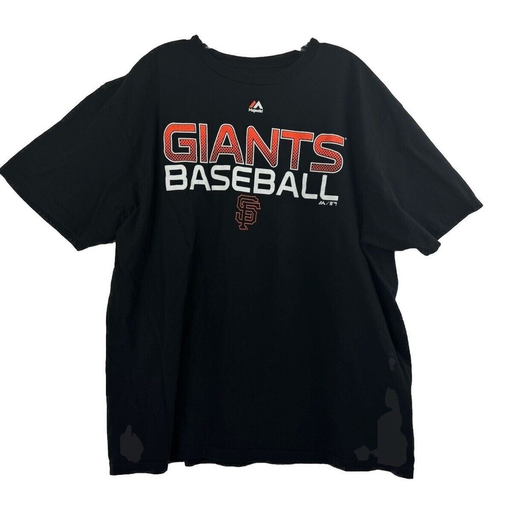 Majestic San Francisco Giants Tee Shirt Ring Spun Cotton Soft Feel XXL Black